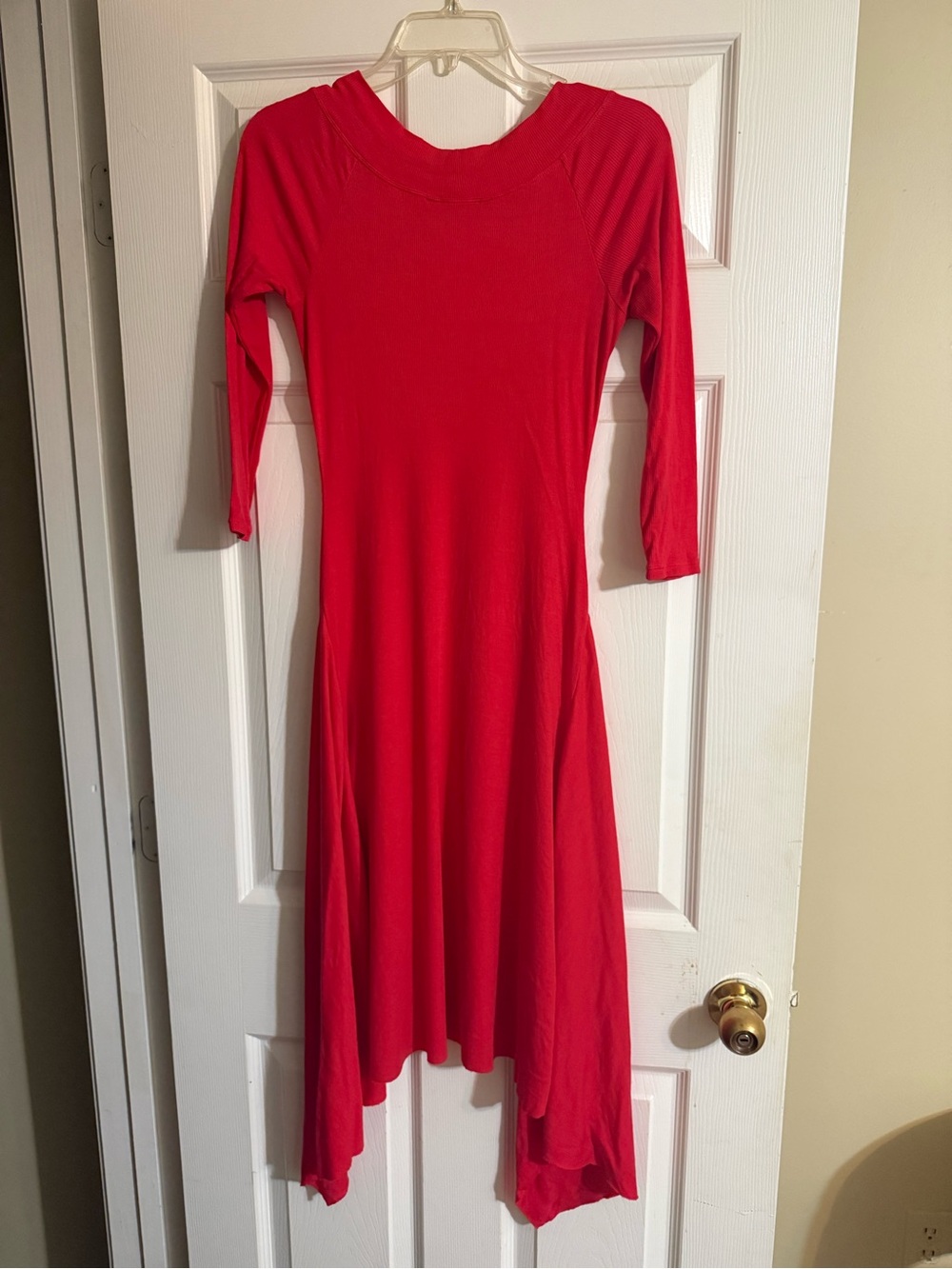 BCBGMaxAzria Red High-Low Long Sleeve Dress